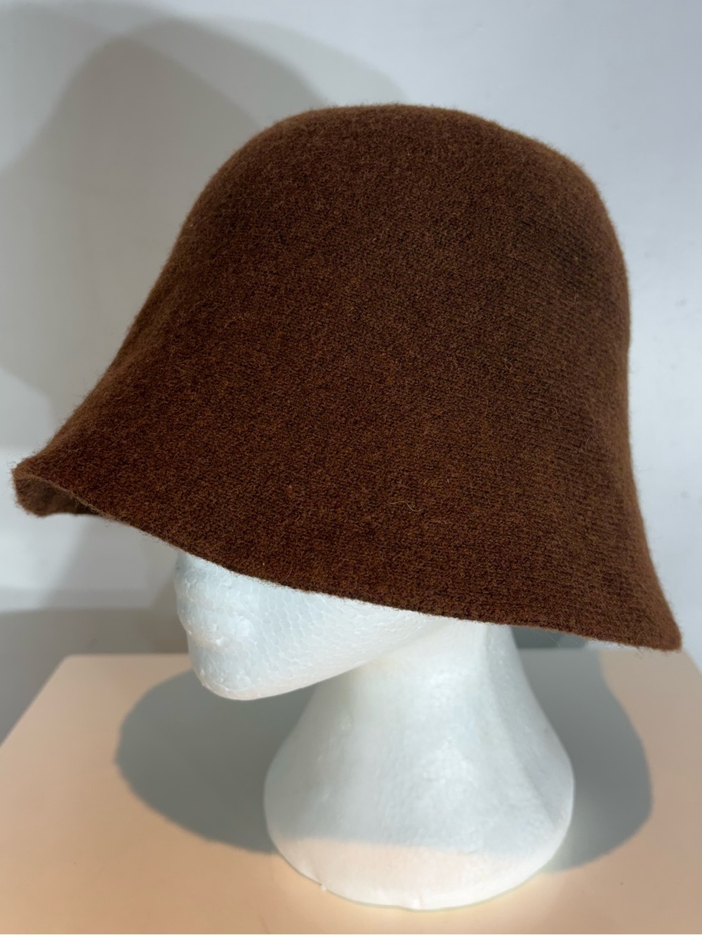 Brown Wool Blend Cloche Bucket Hat Bell Shape - Picture 4 of 12